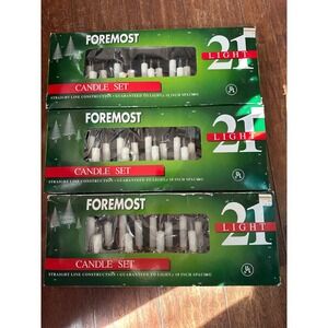 Lot of 3 Foremost 21 Candle Set Vintage‎ Christmas String Lights White Clear